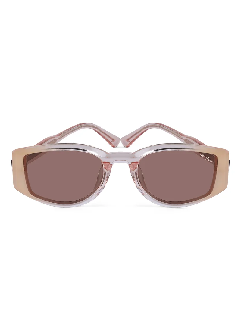 Woggles Red Pappy Alcove Peach Polarized Rectangle Sunglasses