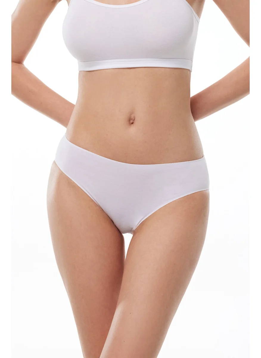 مالابادي Women White 6 Pack Modal Narrow Fit Mid Waist Slip Panties 187