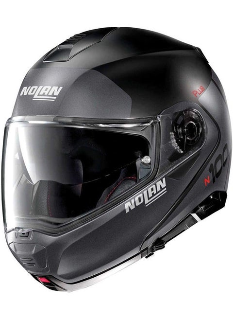 N100-5 Plus Distinctive 021 N-Com Flat Black Helmet for Bike Riders-Medium