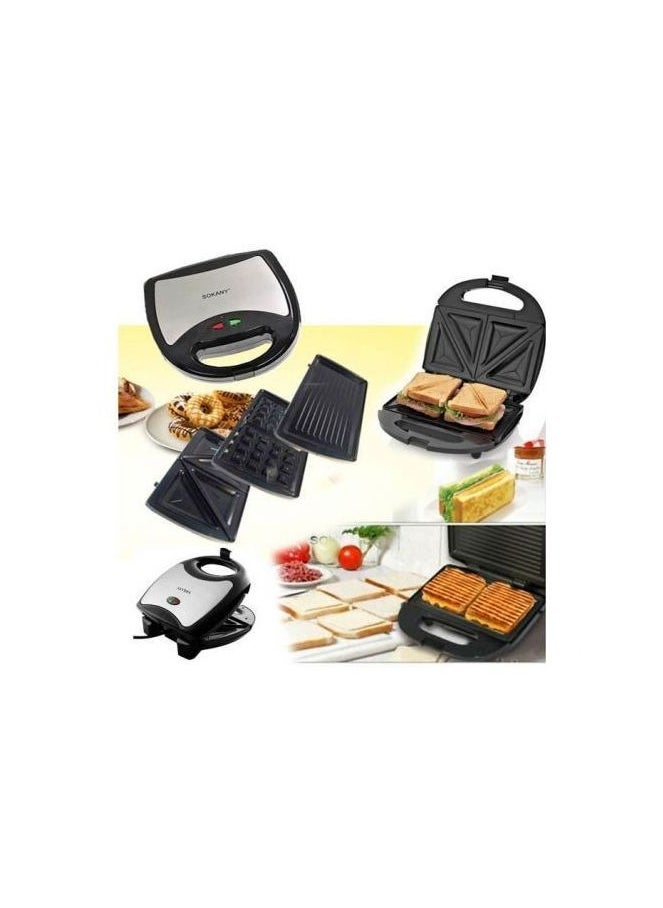 sokany Sokany Sokany 3 in 1 Sandwich Maker - 750 Watt - SK-302N - Grill, waffle, toast with double side heating  - Image 1
