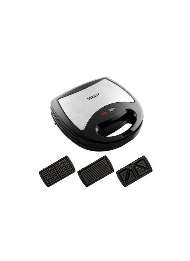 sokany Sokany Sokany 3 in 1 Sandwich Maker - 750 Watt - SK-302N - Grill, waffle, toast with double side heating  - Image 3