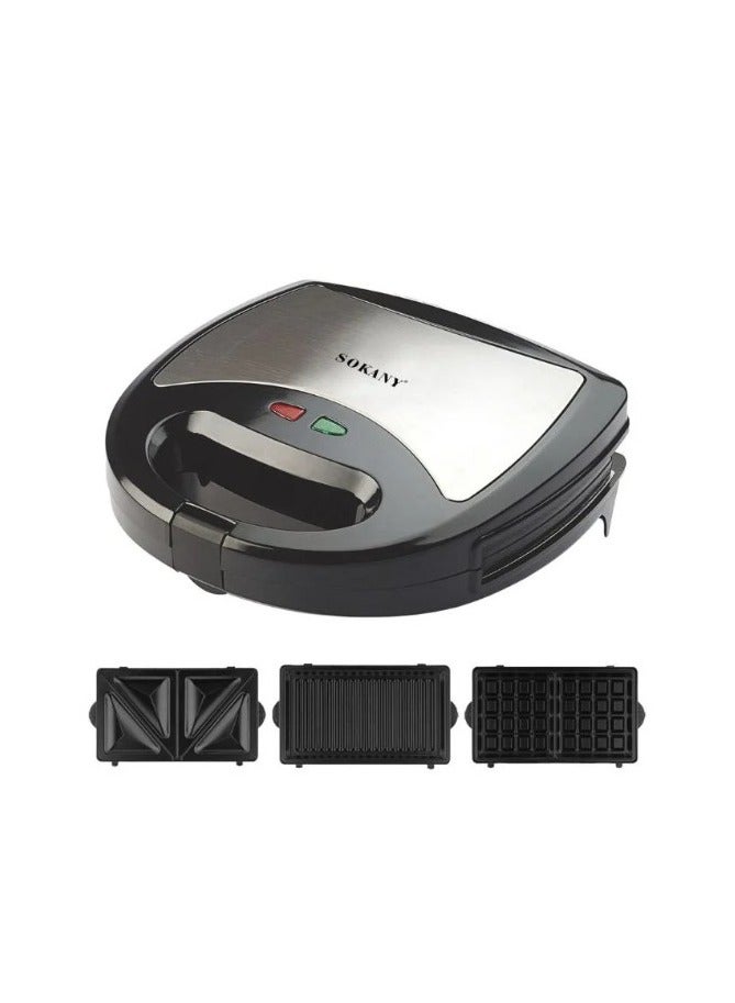 سوكاني ساندوتش ميكر سوكاني 3 في 1 - 750 وات - SK-302N- شواية ، وافل ، توست مع تسخين مزدوج الجانب - Image 1