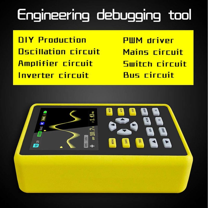 Mivofun Mini USB Digital Oscilloscope 5012H 2.4'' IPS LCD 500MS/s Sampling Rate 100MHz Bandwidth Support Waveform Storage Professional Handheld Oscilloscope Kit with Protective Case - Image 5