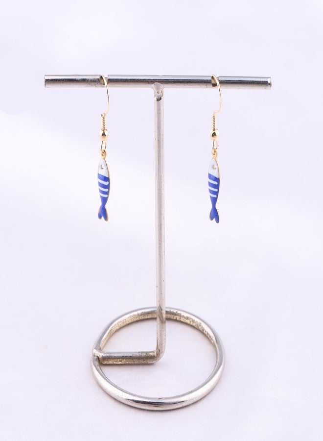 Gzrlyf Sardines Earring Dangle Sardine Can Tinned Fish Themed Gift Sardines Fish Lover Jewelry Fisherman Gift (Blue white fish earring) - Image 2