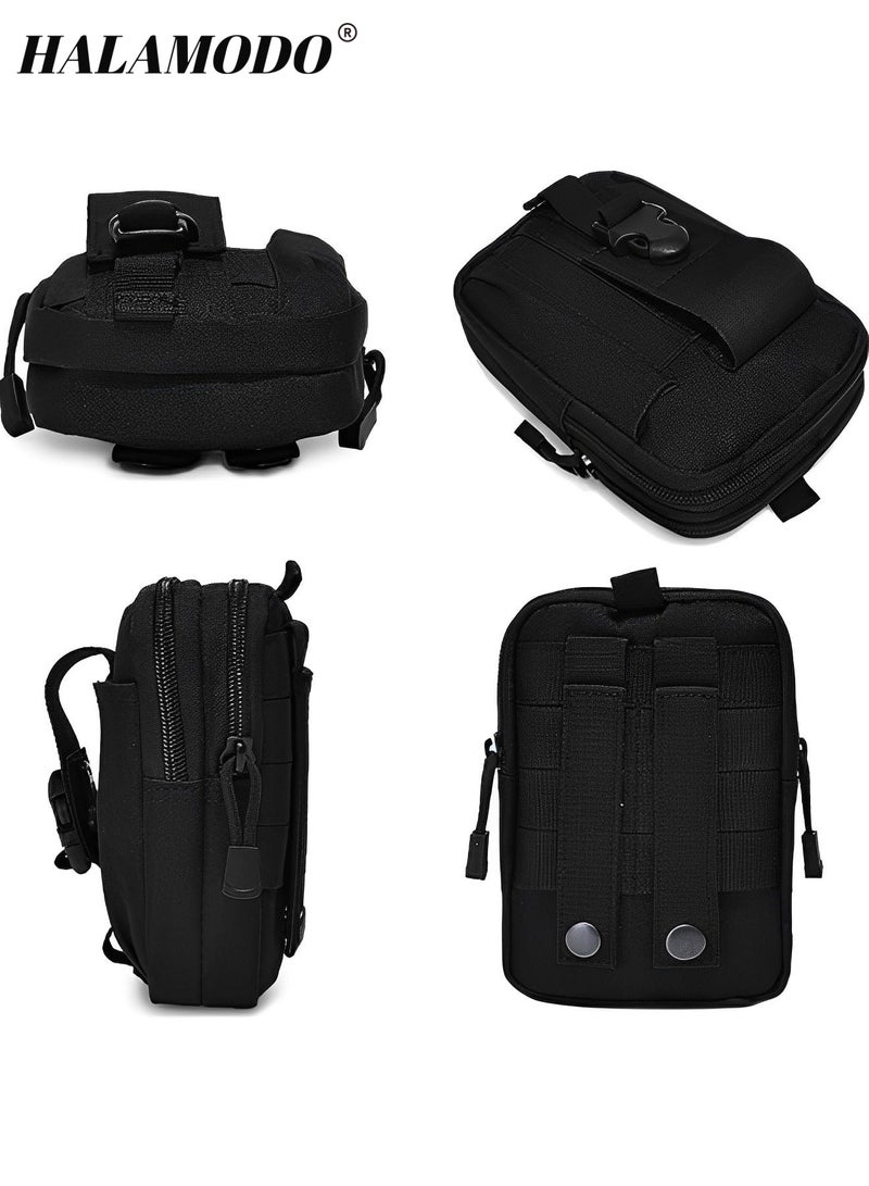 HALAMODO Tactical Molle EDC Pouch Utility Gadget Belt Waist Bag with Cell Phone Holster Holder Universal EDC Waist Bag Pouches Outdoor Belt Bags - Image 5