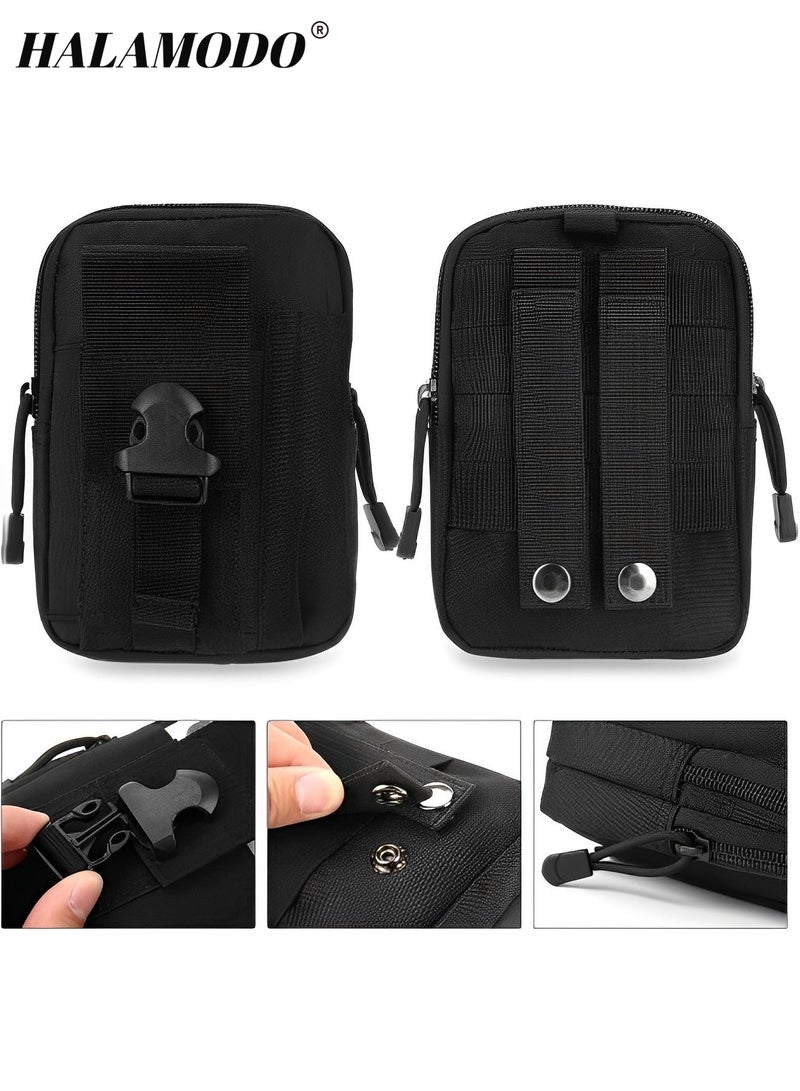 HALAMODO Tactical Molle EDC Pouch Utility Gadget Belt Waist Bag with Cell Phone Holster Holder Universal EDC Waist Bag Pouches Outdoor Belt Bags - Image 4