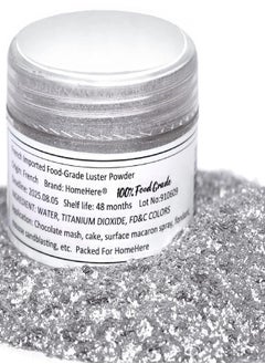 HomeHere HOMEHERE Disco Diamond Dust, Sprinkle Edible Glitter For Food & Drinks, Tasteless-Silver-7 grams  - Image 2