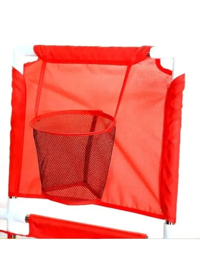 Pikkaboo Happy Game Fence Baby Playpen with Basketball Hoop & 30 Free ballsRed - Image 5