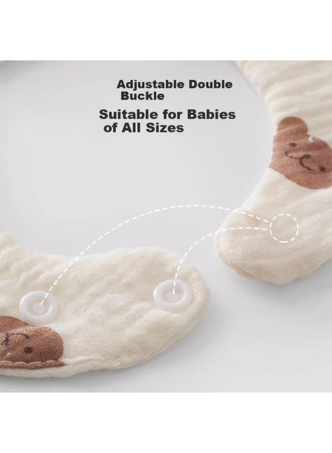 Lovebox Aibao Baby Bibs Pure Cotton Gauze Mouth Towel 6 Layers Newborn Bib 360° Petal Children's Meal Bib 3-pack S810 - Image 4
