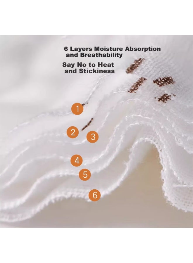Lovebox Aibao Baby Bibs Pure Cotton Gauze Mouth Towel 6 Layers Newborn Bib 360° Petal Children's Meal Bib 3-pack S810 - Image 2