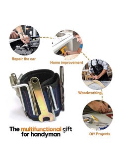 KASTWAVE Magnetic Tool Wrist Strap, Magnetic Wristband with 15 Powerful Magnets, Tool Screw Absorption, and Storage Magnetic Wrist Strap, DIY Tools Belt Holding Screws Gadgets, Gifts for Fathers Day Presents  - Image 2