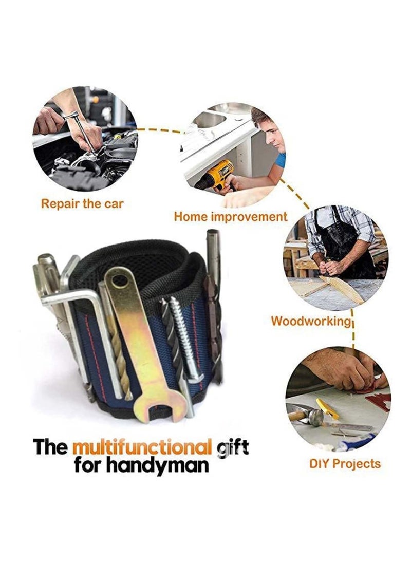 KASTWAVE Magnetic Tool Wrist Strap, Magnetic Wristband with 15 Powerful Magnets, Tool Screw Absorption, and Storage Magnetic Wrist Strap, DIY Tools Belt Holding Screws Gadgets, Gifts for Fathers Day Presents  - Image 2