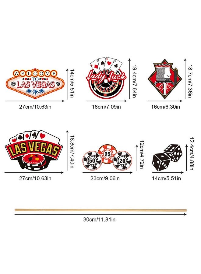 Blulu 60 Pieces Casino Party Decoration Casino Cake Cupcake Toppers Las Vegas Cake Picks Food Decoration for Las Vegas Night Decorations Adult Birthday Themed Party Supplies(Las Vegas) - Image 2