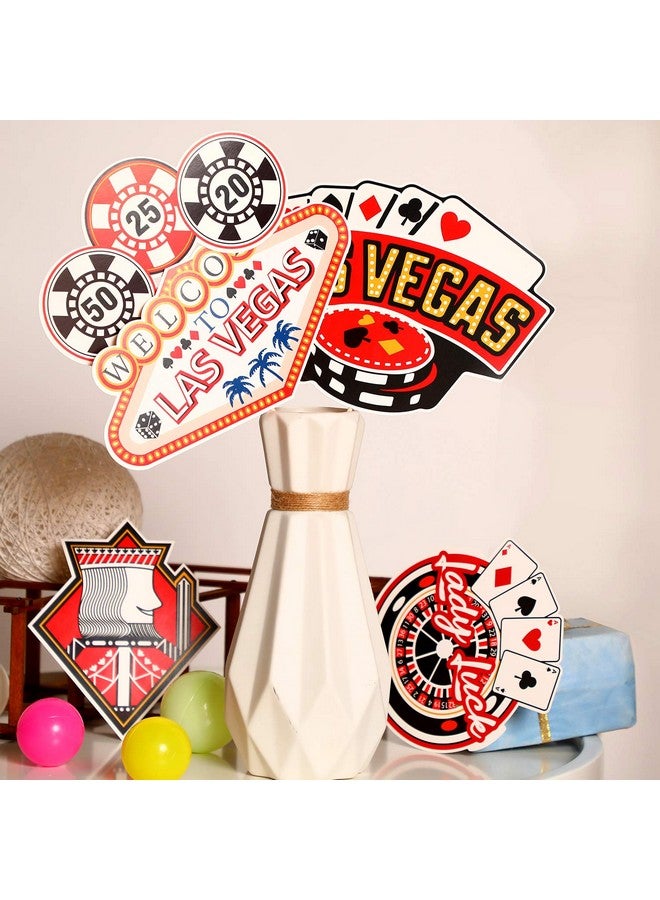 Blulu 60 Pieces Casino Party Decoration Casino Cake Cupcake Toppers Las Vegas Cake Picks Food Decoration for Las Vegas Night Decorations Adult Birthday Themed Party Supplies(Las Vegas) - Image 4