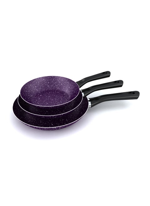 Granite Pan Set - 3 Piece - Size 18, 22, 26 - purple