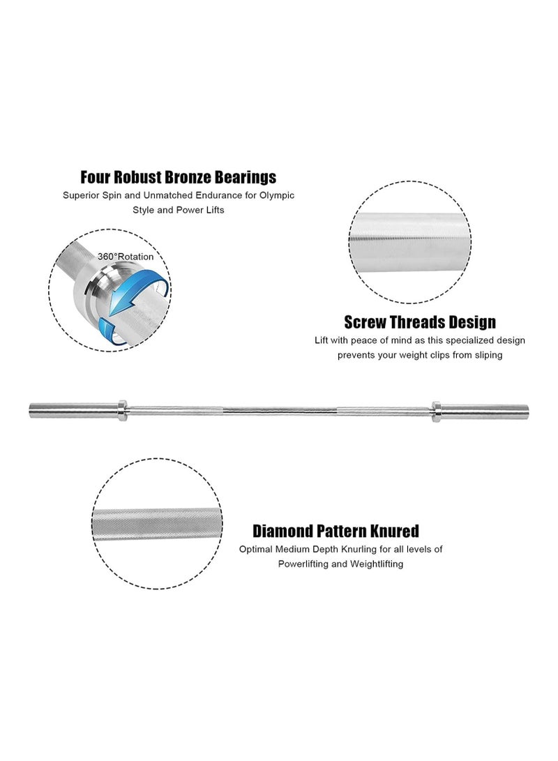 ULTIMAX Olympic Barbell Bar Set, Weight Bar with Two Spring Collars Fits 2” Weight Plates for Powerlifting, Weightlifting and 300LB Weight Capacity-47inch - Image 3