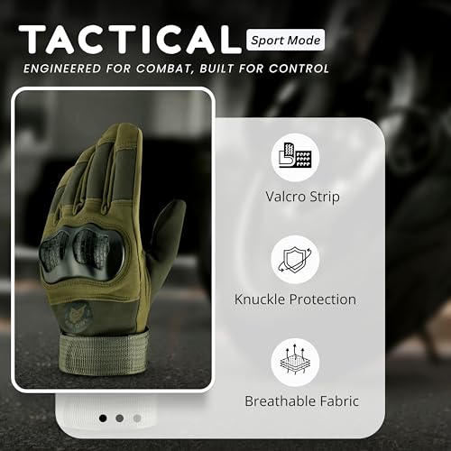 BADOWL GRIPTOR | Motorcycle Riding Gloves for Men and Women with Knuckle Protection | Touchscreen Compatible | Breathable | Anti-Slip | Full Finger Bike Gloves for All Seasons (Green, M) - Image 4