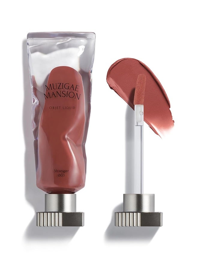 Muzigae Mansion تسمية الشفاه الملونة (تصميم أنبوبي فريد) - لون مخملي مات، أحمر شفاه مقاوم للماء يدوم طويلاً، مكياج مرطب، لمسة من اللمعان باللون الأحمر والوردي، صبغة شفاه ملونة (03 غريب) - Image 1