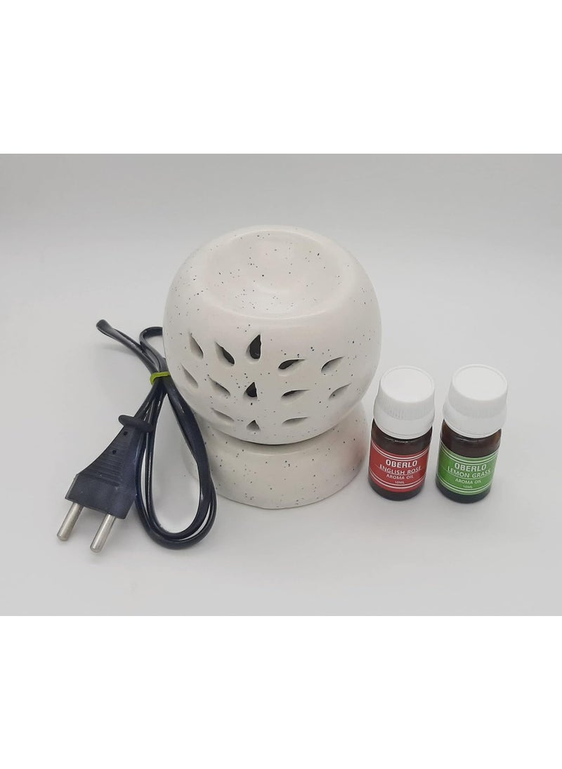 Oberlo Electric Aroma DiffuserBurner Matt White Aroma Diffuser Fragrance Rose Lemongrass Rose Lemongrass  - Image 2