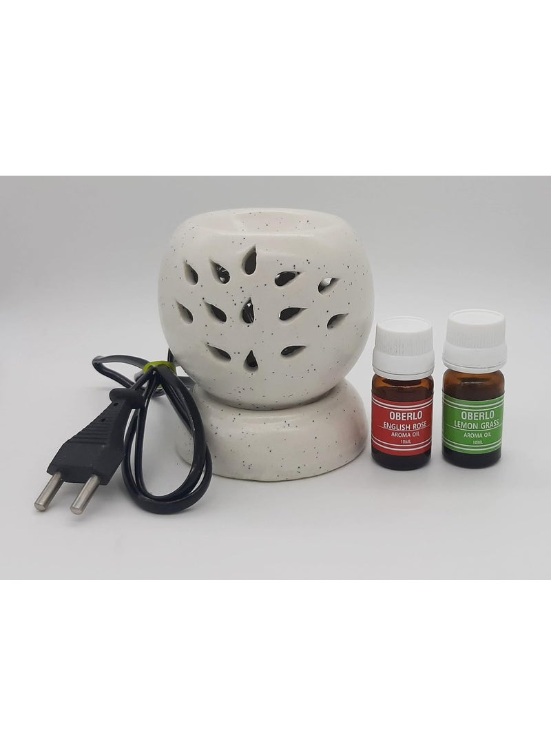 Oberlo Electric Aroma DiffuserBurner Matt White Aroma Diffuser Fragrance Rose Lemongrass Rose Lemongrass  - Image 1