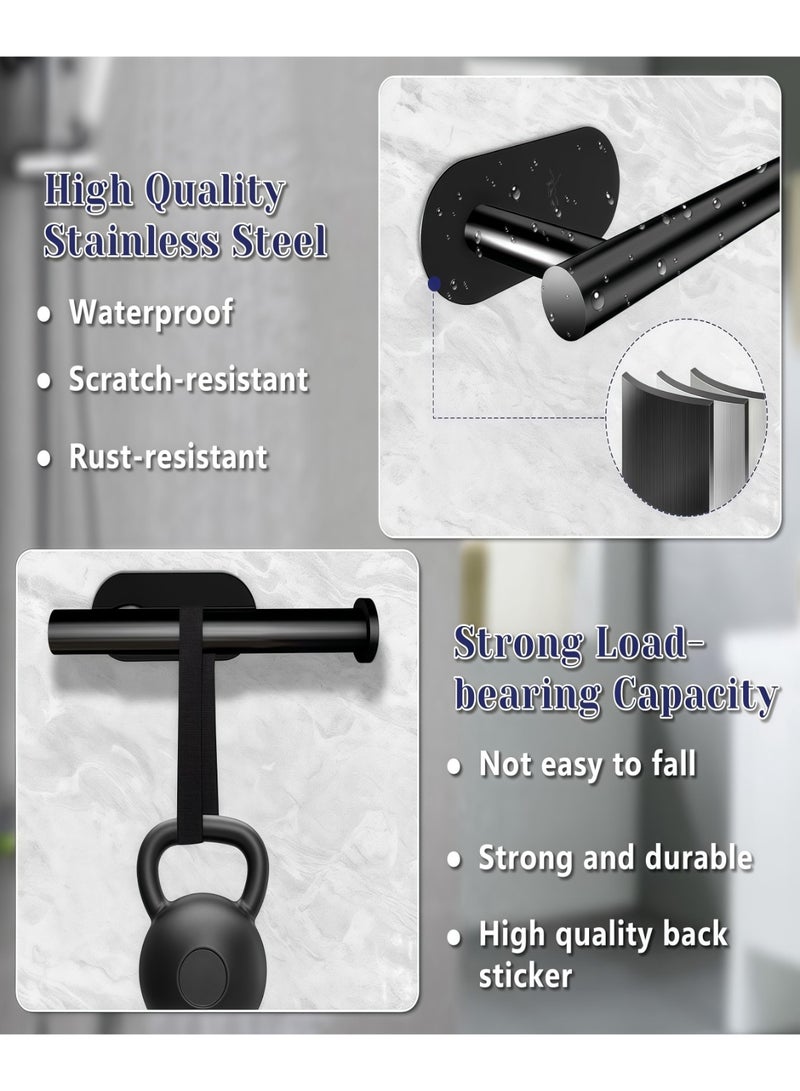 نايزان حامل ورق التواليت - حامل ورق التواليت اللاصق المثبت على الحائط، حامل لفافة لاصق قوي من الفولاذ المقاوم للصدأ، لا يحتاج إلى ثقب - يلتصق مباشرة بالجدران، مناسب للحمامات والمطابخ ودورات المياه والمركبات الترفيهية (أسود) - Image 5