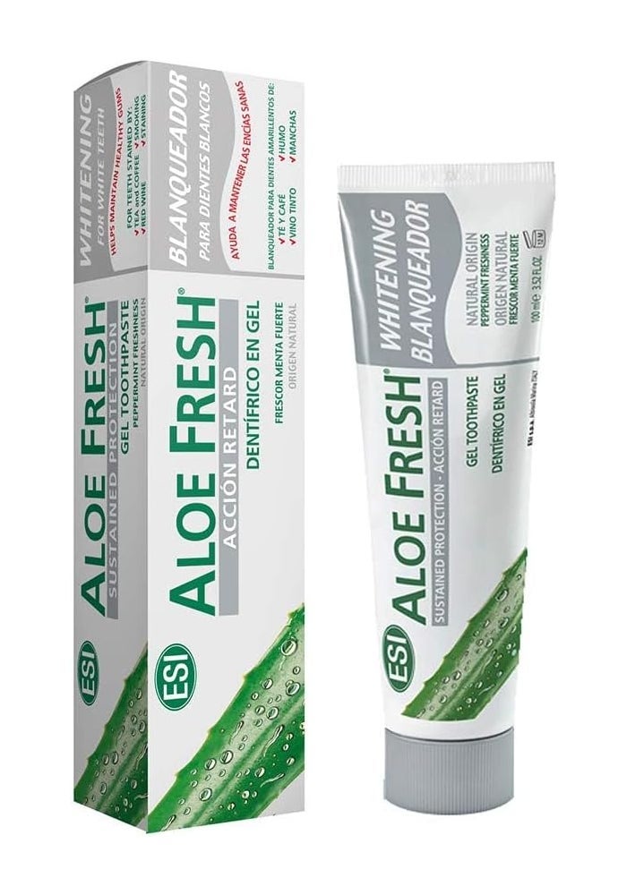 ESI Aloe Fresh Whitening Toothpaste with Natural Bleach for a Brighter Smile - 100ml - Image 2