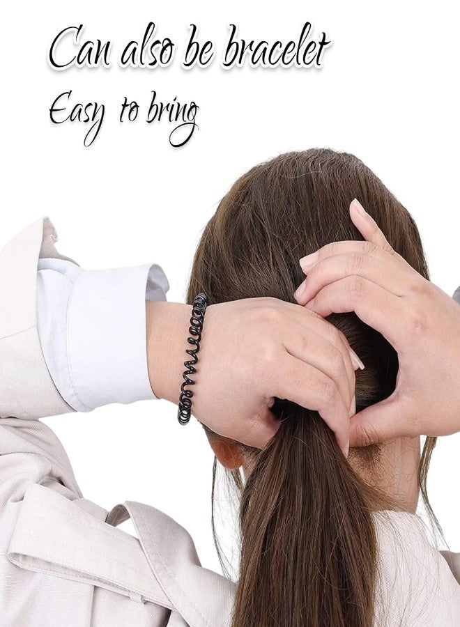 Elleva Spiral Rubber Band for Hair Black | Ponytail Hair Band Spiral | Telephone Wire Hair Band for Kids | Hair Styling Accessories for Women and Girls Combo set of 6 (Pack of 1) - Image 5