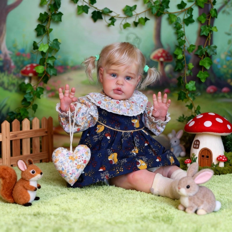 ROSHUAN Big Size Real Life Reborn Toddler Dolls Girl 24 Inch Realistic Reborn Baby Doll with Blonde Hair Handmade That Look Real Lifelike Toddler Baby Doll for Kids Age 3 - Image 3