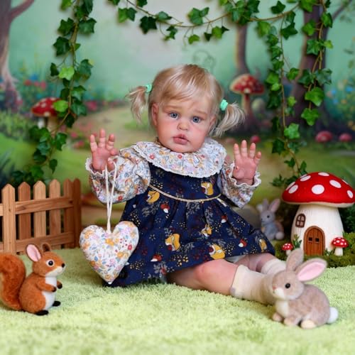 ROSHUAN Big Size Real Life Reborn Toddler Dolls Girl 24 Inch Realistic Reborn Baby Doll with Blonde Hair Handmade That Look Real Lifelike Toddler Baby Doll for Kids Age 3 - Image 1