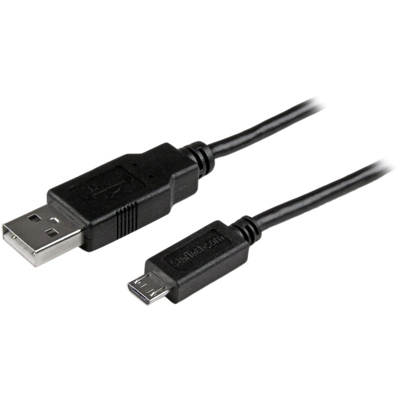 StarTech.com 3 ft Mobile Charge Sync USB to Slim Micro USB Cable - Phones & Tablets - A to Micro B M/M - Thin Micro USB Charging Cable (USBAUB3BK) - Image 2