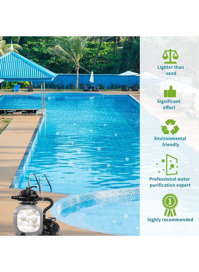 LAMAY 200G Pool Filter Balls for Sand Filter,Swimming Pool Sand for Above Ground Pool Reusable Sand Filter Balls Instead of Sand(Size:200G) - Image 3