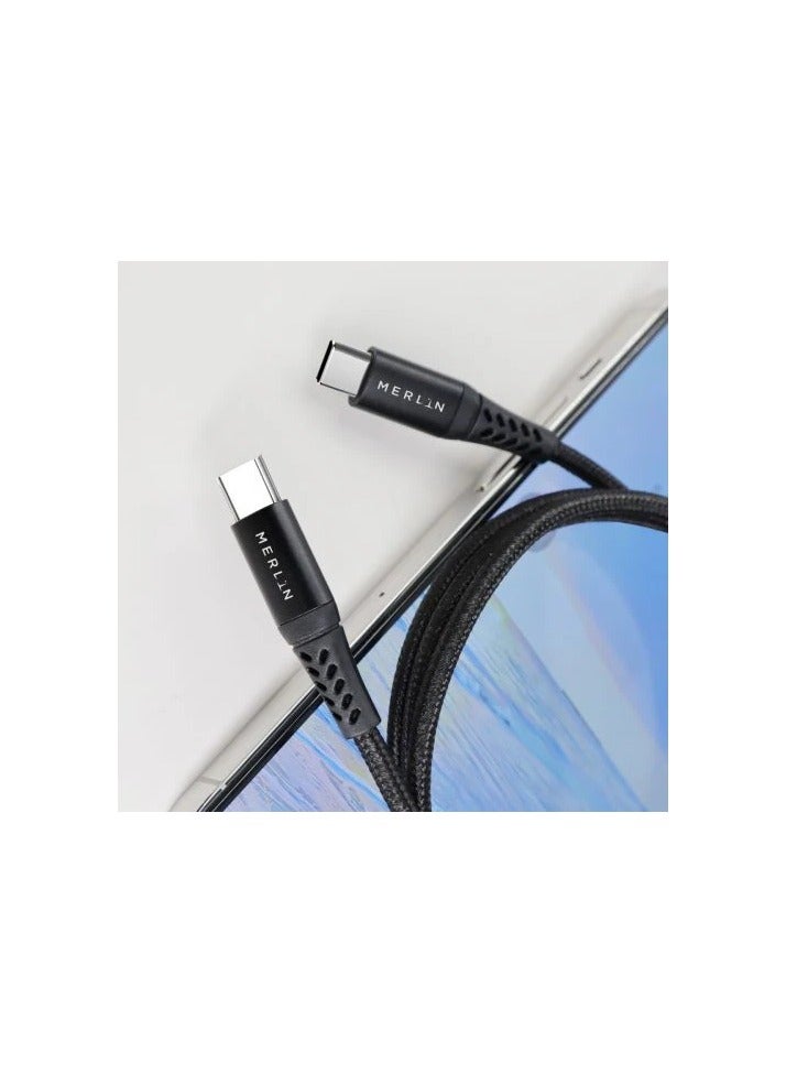 MERLIN TYPE C TO TYPE C 2M CABLE, FAST CHARGING, 100 W , COMPATIBLE FOR IPHONE 15 AND 16 , IPOD PRO , SAMSUNG GALAXY S 24 ULTRA - Image 5