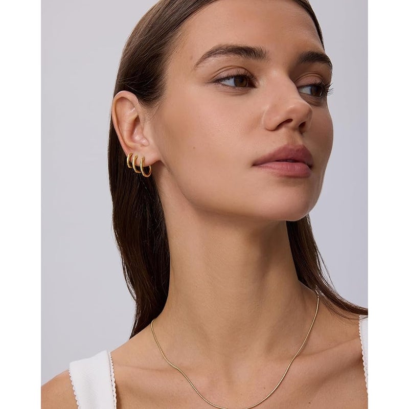 PAVOI 14K Gold Plated Small Hoop Set-Waterproof - Image 4