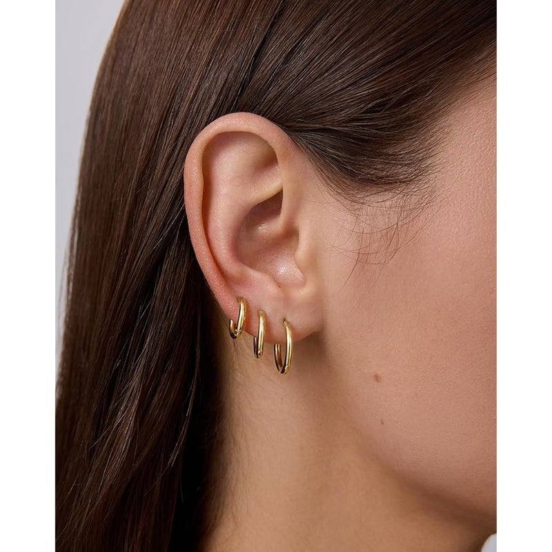 PAVOI 14K Gold Plated Small Hoop Set-Waterproof - Image 2