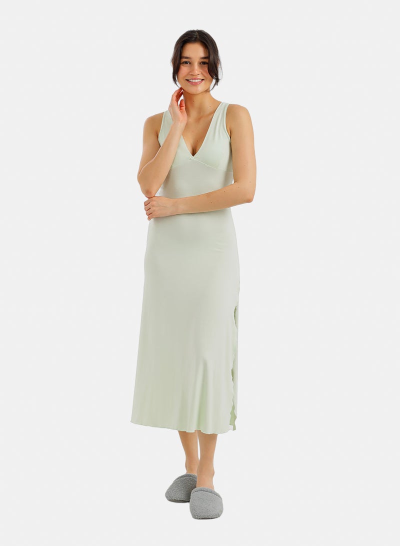 Carina Side-Slit Midi Nightgown - Image 1