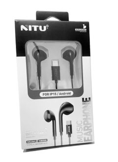 NITU Earpods with USB C Wired Earbuds with Microphone & Volume Control, In-ear Headphones