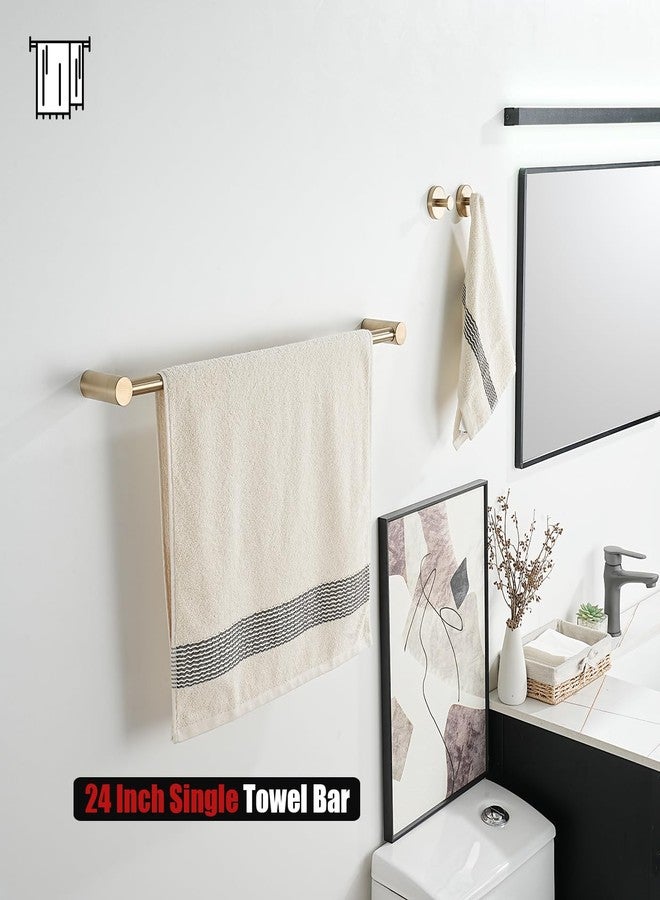 JQK Towel Bar Champagne Bronze, 26.5 Inch 304 Stainless Steel Thicken 0.8mm 2 Pieces Towel Rack Bathroom Wall Mount, Useable Length 24 Inch, TB610L24-CB - Image 5