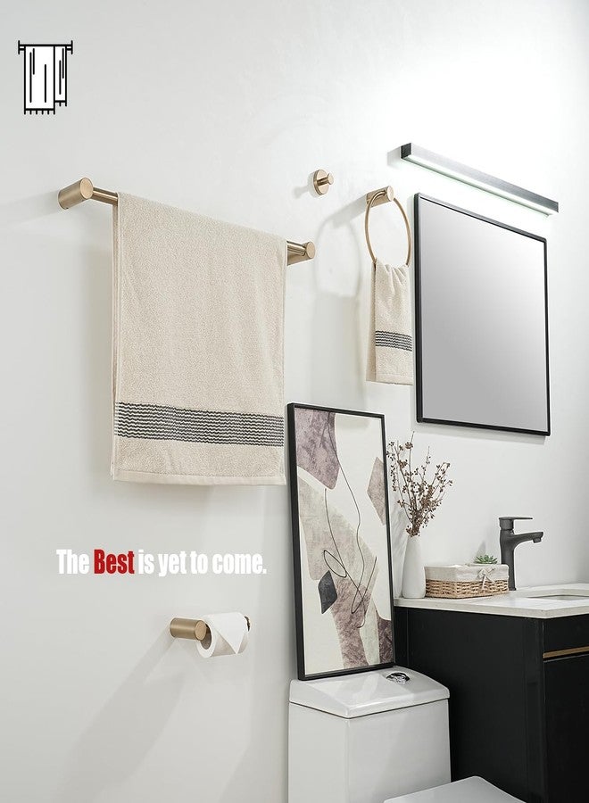 JQK Towel Bar Champagne Bronze, 26.5 Inch 304 Stainless Steel Thicken 0.8mm 2 Pieces Towel Rack Bathroom Wall Mount, Useable Length 24 Inch, TB610L24-CB - Image 4