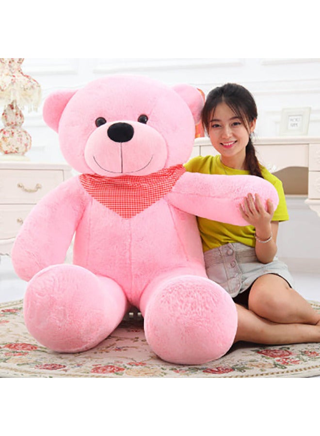 Teddy Bear Doll Big Bear Doll Plush Toy Bear Large Birthday Gift Girl Comfort Hug Bear-Color:Rose Red-bow Tie-Height:Right Angle 2 M, Straight 1.8 M