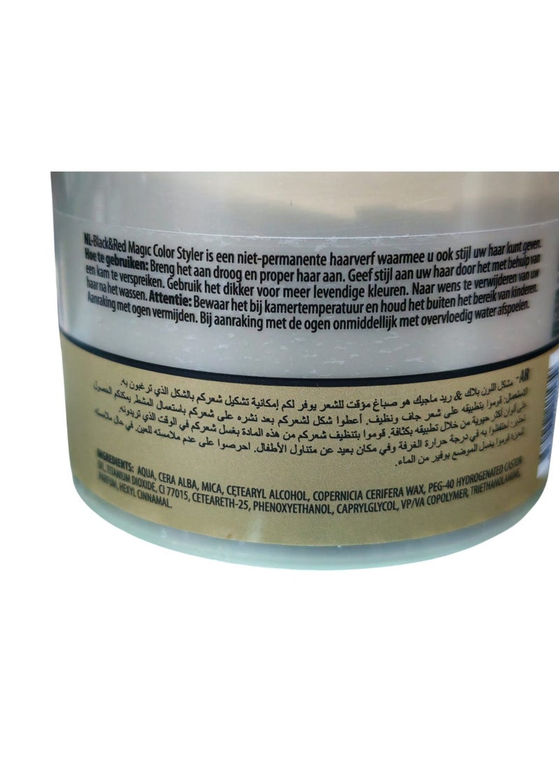 أسود أحمر كريم تصفيف وتلوين الشعر السحري لون ذهبي مؤقت، تثبيت وتصفيف فوري، 100 مل - Image 4