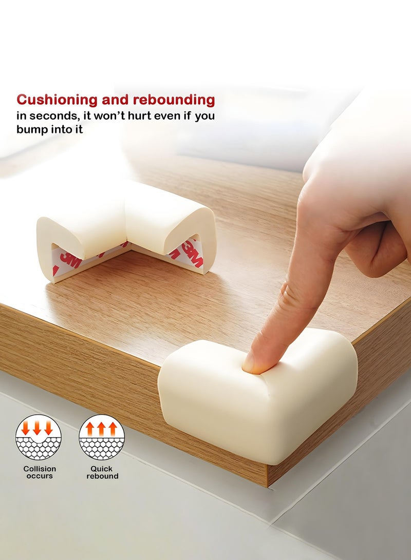 Baybee Baby Safety Corners for Edge | Pre-Taped Corner Guards for Babies with 6.5ft Edge Strip & 10 Pcs Edge | Child Safety Protector for Furniture | Baby Proofing Edge Guards for Kids (Beige) - Image 2