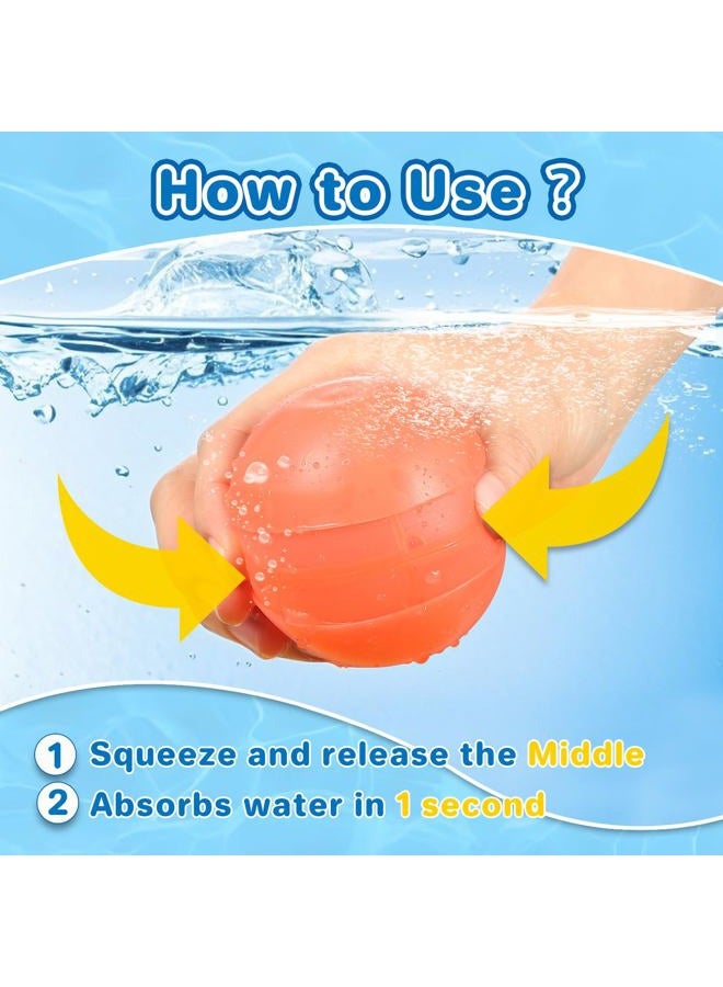 KGC Reusable Water Balloons, Self Sealing Silicone Water Bomb with Mesh Bag, Quick Fill Water Splash Ball for Outdoor Activities, Summer Toys Swimming Pool Party Supplies Bath Toy Gift for Kids (12 PCS) - Image 2