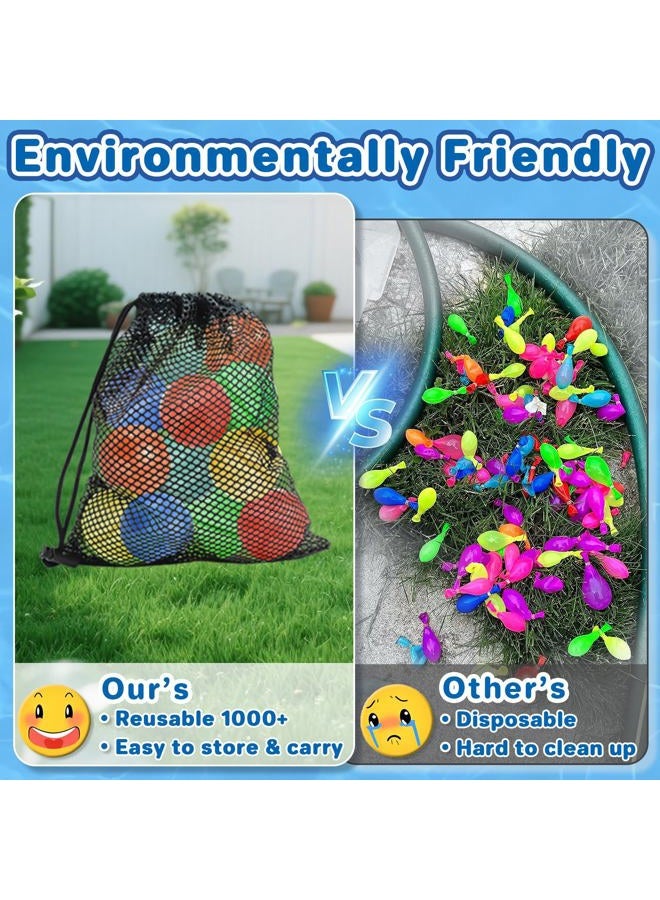 KGC Reusable Water Balloons, Self Sealing Silicone Water Bomb with Mesh Bag, Quick Fill Water Splash Ball for Outdoor Activities, Summer Toys Swimming Pool Party Supplies Bath Toy Gift for Kids (12 PCS) - Image 4