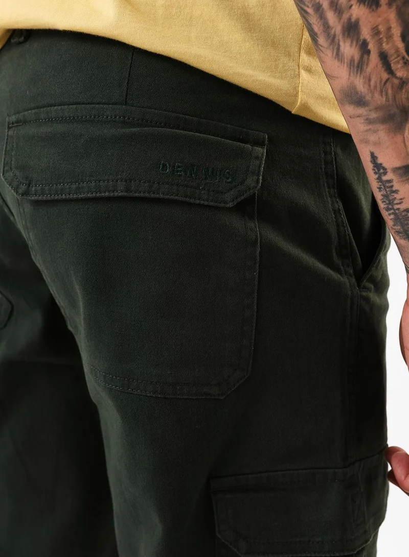 Dennis Lingo  Men's Olive Green Cotton Blend Full Relaxed Cargo Trouser for Men | Best Price UAE