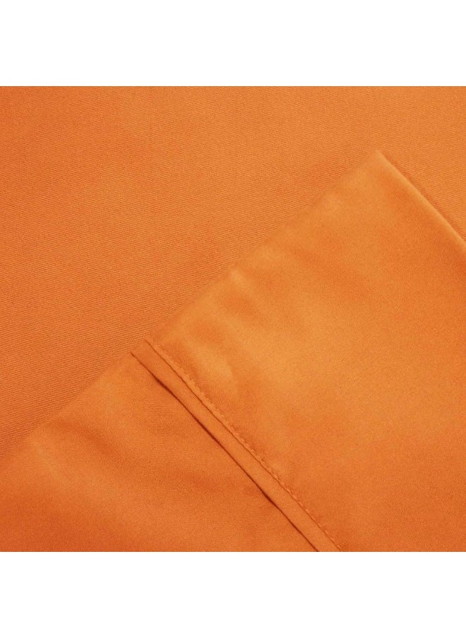 Modern Threads Modern Threads Amrapur Overseas Soft Solid Sheets-100 GSM Luxurious Microfiber Bed Includes Flat, Fitted Sheet with Deep Pockets, & Pillowcases, California King, Orange  - Image 3