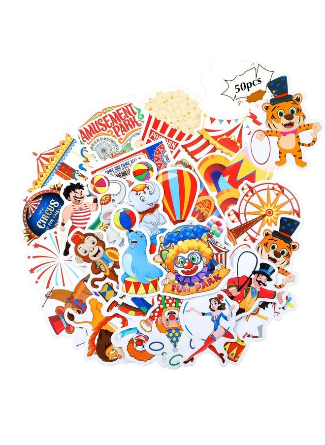 Containlol - 50 Pieces Circus Party Favors Stickers Carnival Stickers Animal Clown Sticker Carnival Themed Party Favors Carnival Circus Theme Party For Birthday Party Baby Shower Decoration - Image 1