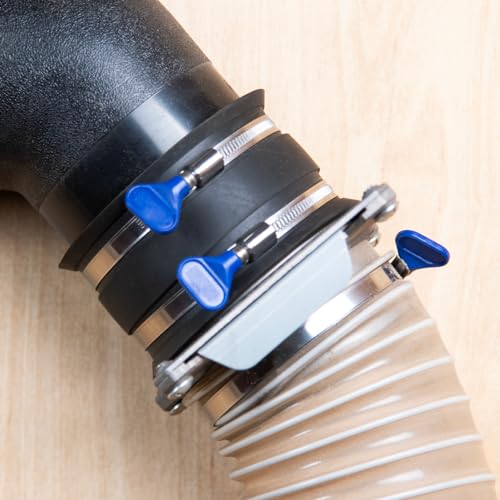 POWERTEC 70369 4 Inch Dust Control Flex Cuff with Adjustable Key Hose Clamps, Hose Connector Rubber Cuff Coupler for Woodworking Dust Collection Fittings, Dust Collector Accessories & Machinery, 1pk - Image 5