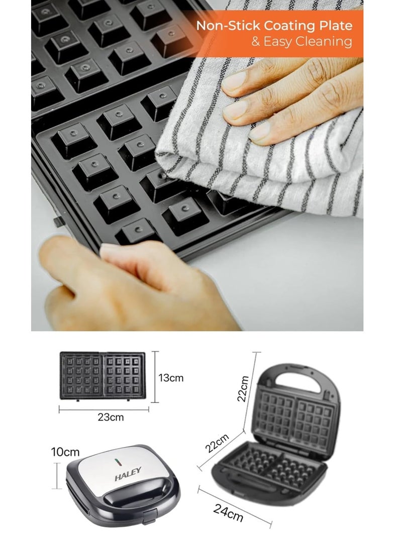 Haley صانعة الساندويتشات Wtrtr، صانعة وجبات خفيفة متعددة 3 في 1، ساندويتشات قابلة للفصل، شواية، أطباق صنع الوافل مع طلاء الباكليت، ضمان لمدة عام واحد - Image 5