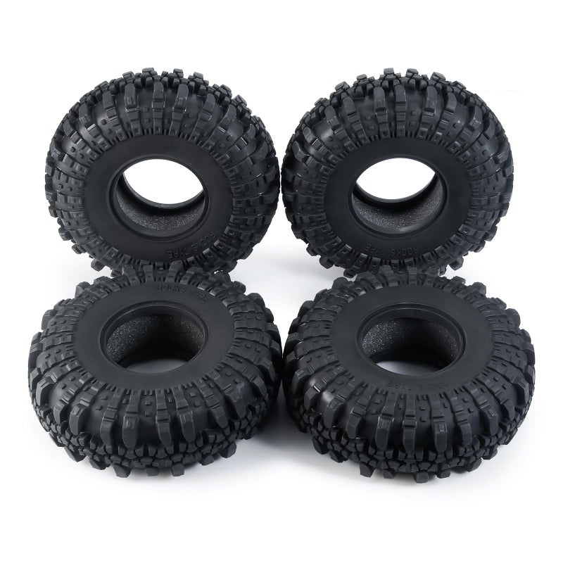 RCLIONS 4pcs 2.2inch RC Rubber Wheel Tyre 137mm/5.3inch with Foam Insert for 1/10 RC Crawler Car Axial Wraith - Image 5