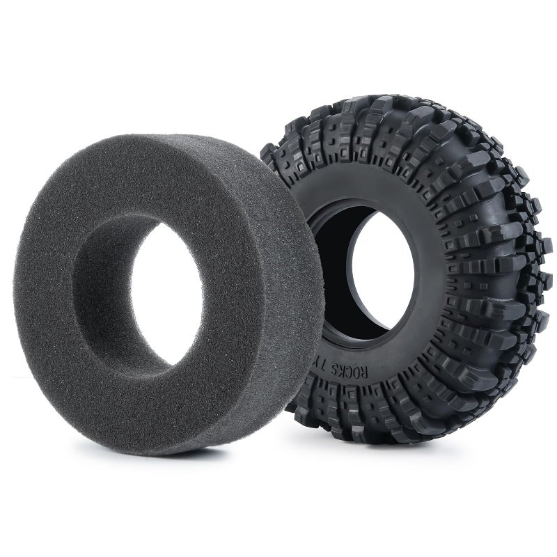 RCLIONS 4pcs 2.2inch RC Rubber Wheel Tyre 137mm/5.3inch with Foam Insert for 1/10 RC Crawler Car Axial Wraith - Image 3